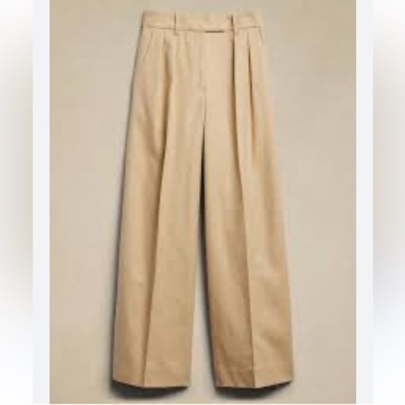 Banana Republic Cruise Wide Leg Pant High Waisted Maverick Tan Women’s 2 Petite - Picture 2 of 13